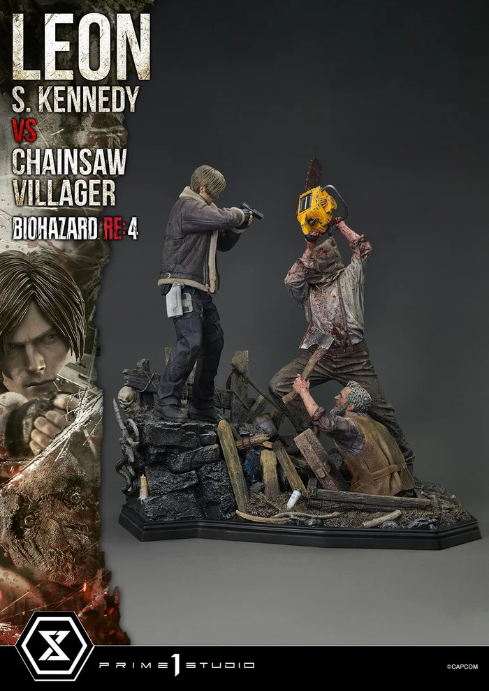 Ultimate Premium Masterline Resident Evil 4 Leon S. Kennedy vs Chainsaw ...
